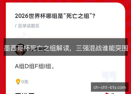 墨西哥杯死亡之组解读，三强混战谁能突围